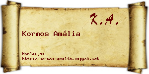 Kormos Amália névjegykártya